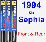 Front & Rear Wiper Blade Pack for 1994 Kia Sephia - Vision Saver