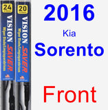 Front Wiper Blade Pack for 2016 Kia Sorento - Vision Saver