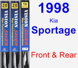 Front & Rear Wiper Blade Pack for 1998 Kia Sportage - Vision Saver