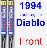 Front Wiper Blade Pack for 1994 Lamborghini Diablo - Vision Saver