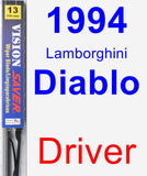 Driver Wiper Blade for 1994 Lamborghini Diablo - Vision Saver