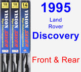 Front & Rear Wiper Blade Pack for 1995 Land Rover Discovery - Vision Saver