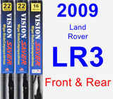 Front & Rear Wiper Blade Pack for 2009 Land Rover LR3 - Vision Saver