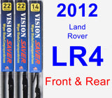 Front & Rear Wiper Blade Pack for 2012 Land Rover LR4 - Vision Saver