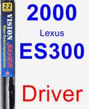 Driver Wiper Blade for 2000 Lexus ES300 - Vision Saver