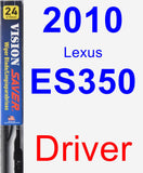 Driver Wiper Blade for 2010 Lexus ES350 - Vision Saver