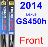 Front Wiper Blade Pack for 2014 Lexus GS450h - Vision Saver