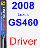 Driver Wiper Blade for 2008 Lexus GS460 - Vision Saver