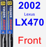 Front Wiper Blade Pack for 2002 Lexus LX470 - Vision Saver