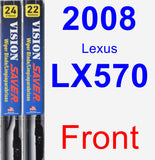 Front Wiper Blade Pack for 2008 Lexus LX570 - Vision Saver