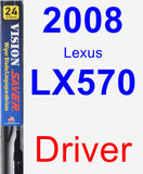 Driver Wiper Blade for 2008 Lexus LX570 - Vision Saver