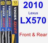 Front & Rear Wiper Blade Pack for 2010 Lexus LX570 - Vision Saver