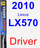 Driver Wiper Blade for 2010 Lexus LX570 - Vision Saver