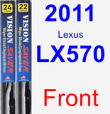 Front Wiper Blade Pack for 2011 Lexus LX570 - Vision Saver