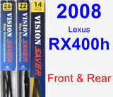 Front & Rear Wiper Blade Pack for 2008 Lexus RX400h - Vision Saver