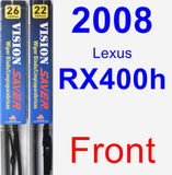 Front Wiper Blade Pack for 2008 Lexus RX400h - Vision Saver