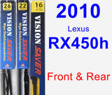 Front & Rear Wiper Blade Pack for 2010 Lexus RX450h - Vision Saver