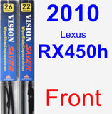 Front Wiper Blade Pack for 2010 Lexus RX450h - Vision Saver