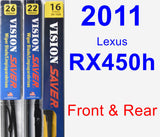 Front & Rear Wiper Blade Pack for 2011 Lexus RX450h - Vision Saver