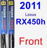 Front Wiper Blade Pack for 2011 Lexus RX450h - Vision Saver