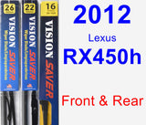 Front & Rear Wiper Blade Pack for 2012 Lexus RX450h - Vision Saver