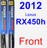 Front Wiper Blade Pack for 2012 Lexus RX450h - Vision Saver