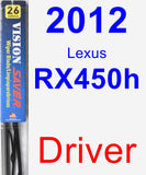 Driver Wiper Blade for 2012 Lexus RX450h - Vision Saver