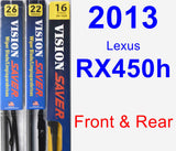 Front & Rear Wiper Blade Pack for 2013 Lexus RX450h - Vision Saver