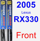 Front Wiper Blade Pack for 2005 Lexus RX330 - Vision Saver