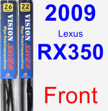 Front Wiper Blade Pack for 2009 Lexus RX350 - Vision Saver