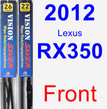 Front Wiper Blade Pack for 2012 Lexus RX350 - Vision Saver