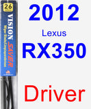 Driver Wiper Blade for 2012 Lexus RX350 - Vision Saver