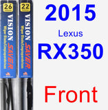 Front Wiper Blade Pack for 2015 Lexus RX350 - Vision Saver