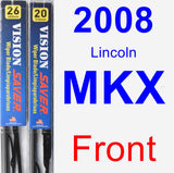 Front Wiper Blade Pack for 2008 Lincoln MKX - Vision Saver