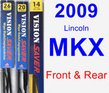Front & Rear Wiper Blade Pack for 2009 Lincoln MKX - Vision Saver