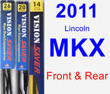Front & Rear Wiper Blade Pack for 2011 Lincoln MKX - Vision Saver