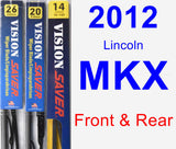 Front & Rear Wiper Blade Pack for 2012 Lincoln MKX - Vision Saver