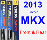 Front & Rear Wiper Blade Pack for 2013 Lincoln MKX - Vision Saver