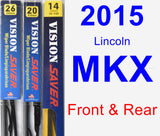 Front & Rear Wiper Blade Pack for 2015 Lincoln MKX - Vision Saver