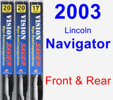 Front & Rear Wiper Blade Pack for 2003 Lincoln Navigator - Vision Saver