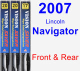 Front & Rear Wiper Blade Pack for 2007 Lincoln Navigator - Vision Saver