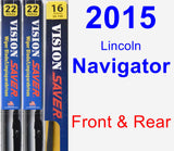 Front & Rear Wiper Blade Pack for 2015 Lincoln Navigator - Vision Saver