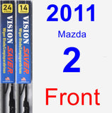 Front Wiper Blade Pack for 2011 Mazda 2 - Vision Saver