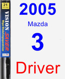 Driver Wiper Blade for 2005 Mazda 3 - Vision Saver