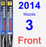 Front Wiper Blade Pack for 2014 Mazda 3 - Vision Saver