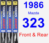 Front & Rear Wiper Blade Pack for 1986 Mazda 323 - Vision Saver