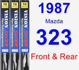 Front & Rear Wiper Blade Pack for 1987 Mazda 323 - Vision Saver