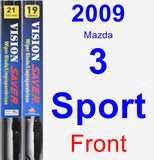 Front Wiper Blade Pack for 2009 Mazda 3 Sport - Vision Saver