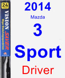 Driver Wiper Blade for 2014 Mazda 3 Sport - Vision Saver