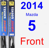 Front Wiper Blade Pack for 2014 Mazda 5 - Vision Saver